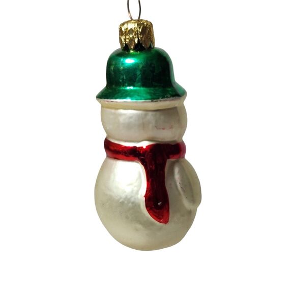 VTG ADORABLE SNOWMAN CHRISTMAS ORNAMENT MADE IN GERMANY MERCURY BLOWN GLASS EUC - Picture 3 of 8